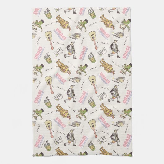 FRIENDS™ Tan Cartoon Pattern キッチンタオル (縦)