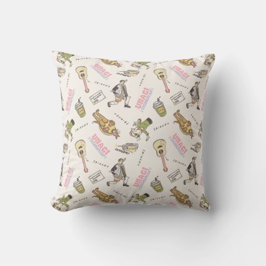 FRIENDS™ Tan Cartoon Pattern クッション (正面)