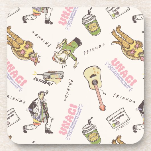 FRIENDS™ Tan Cartoon Pattern コースター (正面)