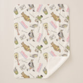 FRIENDS™ Tan Cartoon Pattern シェルパブランケット (正面)