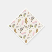 FRIENDS™ Tan Cartoon Pattern スタンダードカクテルナプキン (角)