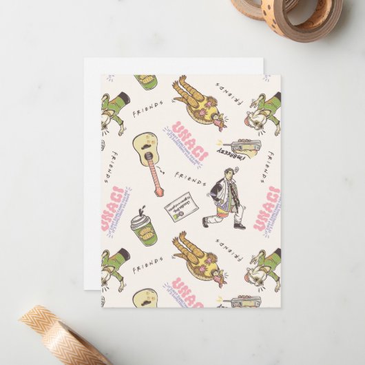 FRIENDS™ Tan Cartoon Pattern ノートカード (正面/裏面インサイチュ)