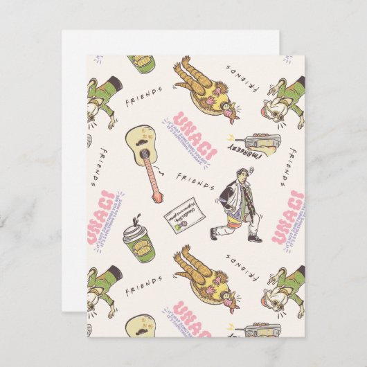 FRIENDS™ Tan Cartoon Pattern ノートカード (正面/裏面)