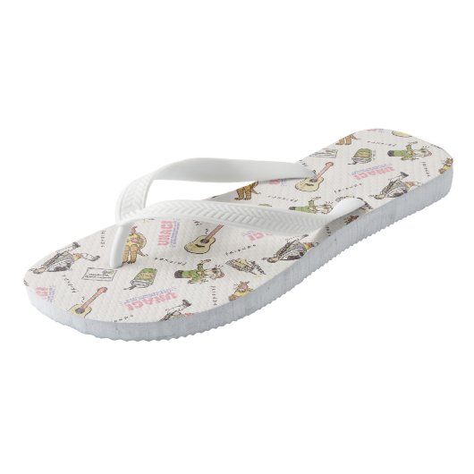 FRIENDS™ Tan Cartoon Pattern ビーチサンダル (アングル)