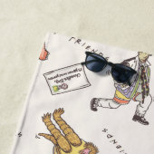 FRIENDS™ Tan Cartoon Pattern ビーチタオル (インサイチュ)