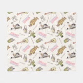 FRIENDS™ Tan Cartoon Pattern フリースブランケット (正面(横))