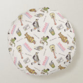 FRIENDS™ Tan Cartoon Pattern ラウンドクッション (裏面)