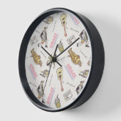 FRIENDS™ Tan Cartoon Pattern 壁時計 (傾斜)
