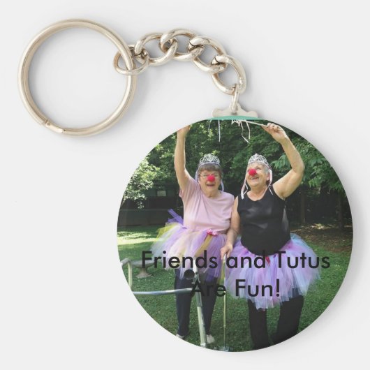 Friends + Tutus =おもしろい時間 キーホルダー (正面)
