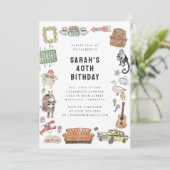 FRIENDS™ Water Color Icons誕生日 招待状 (スタンド正面)