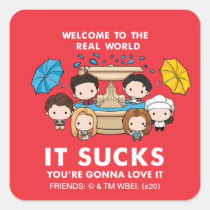 FRIENDS™ Welcome to the Real World Chibi スクエアシール