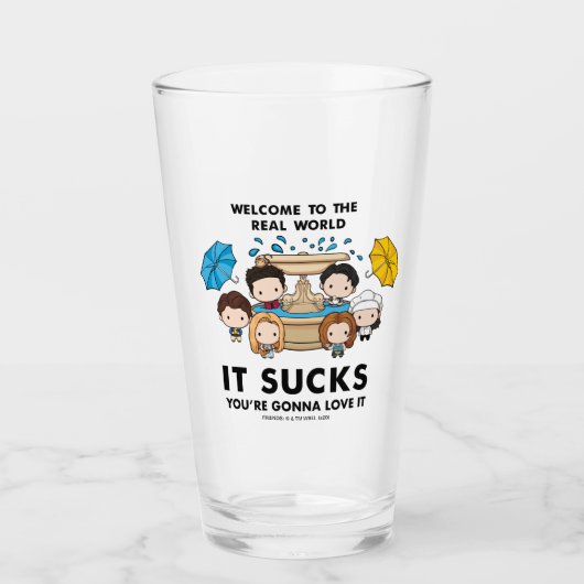 FRIENDS™ | Welcome to the Real World Chibi タンブラーグラス (正面)