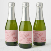 Friends Who Pop Sparkle Champagne Coquette Design スパークリングワインラベル (ボトル)