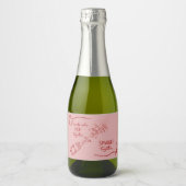 Friends Who Pop Sparkle Champagne Coquette Design スパークリングワインラベル (正面)