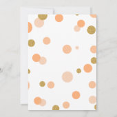Friendsgivingのオレンジ及びモダンな金ゴールドの点 招待状 (裏面)