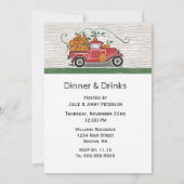 Friendsgivingのヴィンテージの小型トラックのカボチャ休日 招待状 (裏面)