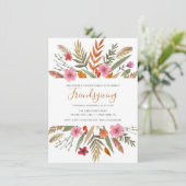 FRIENDSGIVINGの夕食の招待の水彩画の群葉 招待状 (スタンド正面)