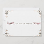 Friendsgivingの夕食の招待 招待状 (裏面)