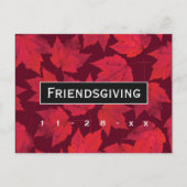 Friendsgivingの夕食の秋の赤は招待状を残します インビテーションポストカード (正面)