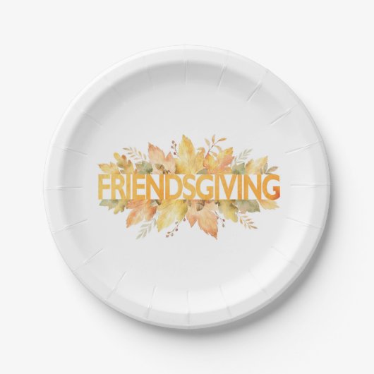 Friendsgivingの感謝祭の紙皿 ペーパープレート (正面)