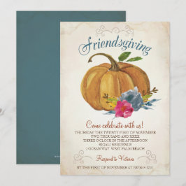 Friendsgivingの招待状-感謝祭のカボチャ 招待状
