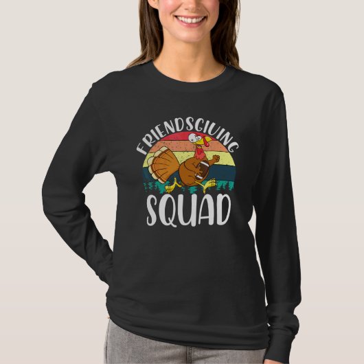 Friendsgiving+スカジャン 楽しい感謝祭 七面鳥 tシャツ (正面)