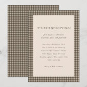 Friendsgiving テープギンガムディナーのカスタムフォール 招待状 (正面/裏面)
