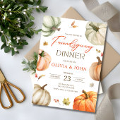 Friendsgiving ディナー 感謝祭 パンプキン 秋 招待状