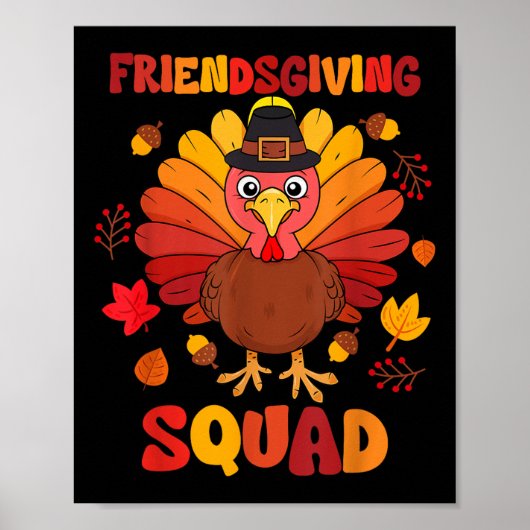 Friendsgiving+感謝祭+ターキー+ギフト ポスター (正面)