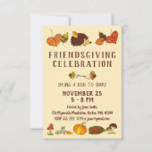 Friendsgiving Celebration with Hedgehog 招待状 (正面)