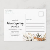 Friendsgiving Dinner Floral Invitation ポストカード (裏面)
