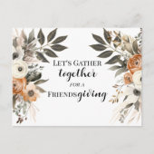 Friendsgiving Dinner Floral Invitation ポストカード (正面)