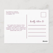 Friendsgiving dinner invitation autumnal floral ポストカード (裏面)