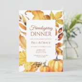 Friendsgiving Dinner Invitation Fall 招待状 (スタンド正面)