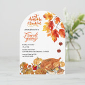 Friendsgiving Dinner Thanksgiving  Fall Turkey Fun 招待状 (スタンド正面)