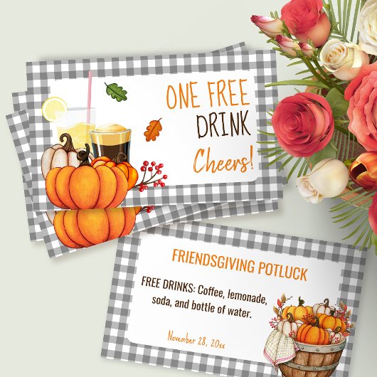 Friendsgiving Potluck Free Drink Card 割引カード