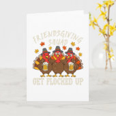 Friendsgiving Squad Turkey Thanksgiving Friends Dr カード (黄色い花)