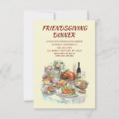 Friendsgiving Thanksgiving Dinner Invitation サンキューカード (正面)