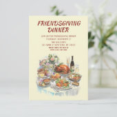 Friendsgiving Thanksgiving Dinner Invitation サンキューカード (スタンド正面)