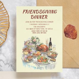 Friendsgiving Thanksgiving Dinner Invitation サンキューカード