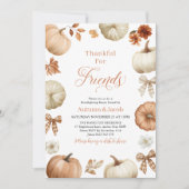 Friendsgiving Thanksgiving Dinner Pumpkin Bows 招待状 (正面)