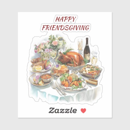 Friendsgiving Thanksgiving Dinner Vinyl Sticker シール (シート)