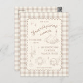 Friendsgiving Thanksgiving Neutral Aesthetic ポストカード (正面/裏面)