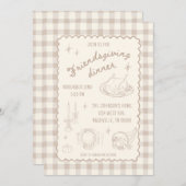 Friendsgiving Thanksgiving Neutral Aesthetic 招待状 (正面/裏面)