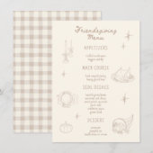 Friendsgiving Thanksgiving Neutral Dinner メニュー (正面/裏面)