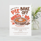 Friendsgiving Thanksgiving Pie Bake Off Party Fall 招待状 (スタンド正面)