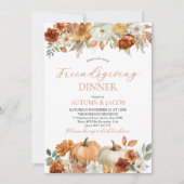 Friendsgiving Thanksgiving Pumpkin Fall Leaves 招待状 (正面)