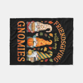 Friendsgiving With My Gnomies Friends Thanksgiving フリースブランケット (正面(横))