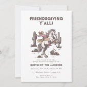 Friendsgiving Y’all Invitation Retro Cowgirl  招待状 (正面)