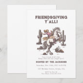 Friendsgiving Y’all Invitation Retro Cowgirl  招待状 (正面/裏面)